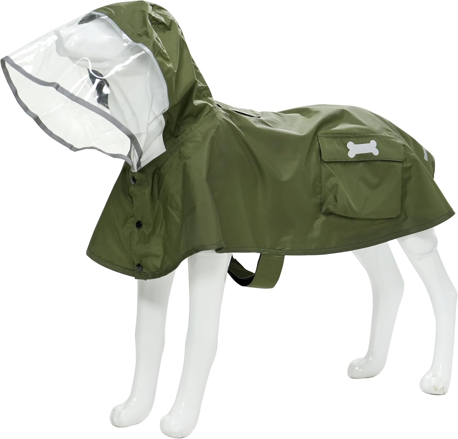 Waterproof Dog Raincoat, Adjustable Reflective Lightweight Pet Rain Clothes with Poncho Hood (Large, Yellow)