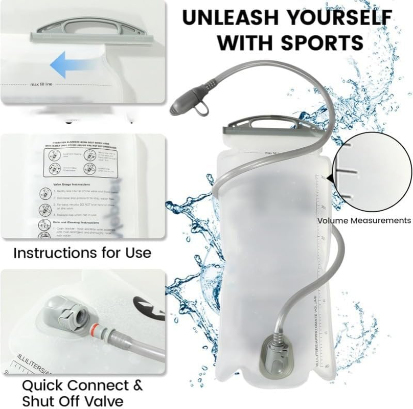 Outdoor Hydration Vest, Water Flow Backpack (Including 1.5L Water Bag and 2 500Ml Soft Water Bottles), Suitable for Off-Road, Cycling, Jogging, Fitness, Travel, Mountaineering, Sports Equipment