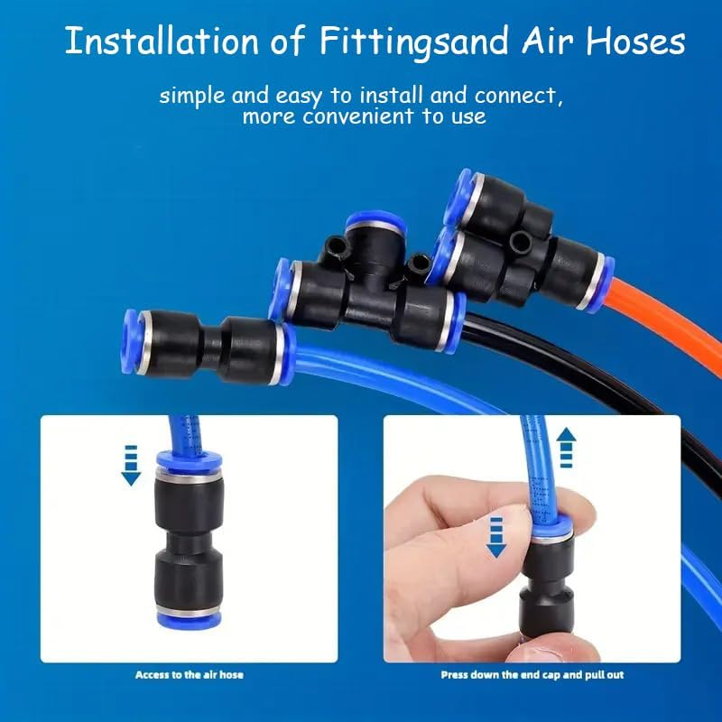 WEZCHUGHAOL ﻿Pneumatic Quick Connect Fittings Kit 40-Piece 6Mm - Leakproof Air Hose Connectors with Corrosion Resistant Brass, Push to Connect Fittings for Compressed Air Systems image number 1