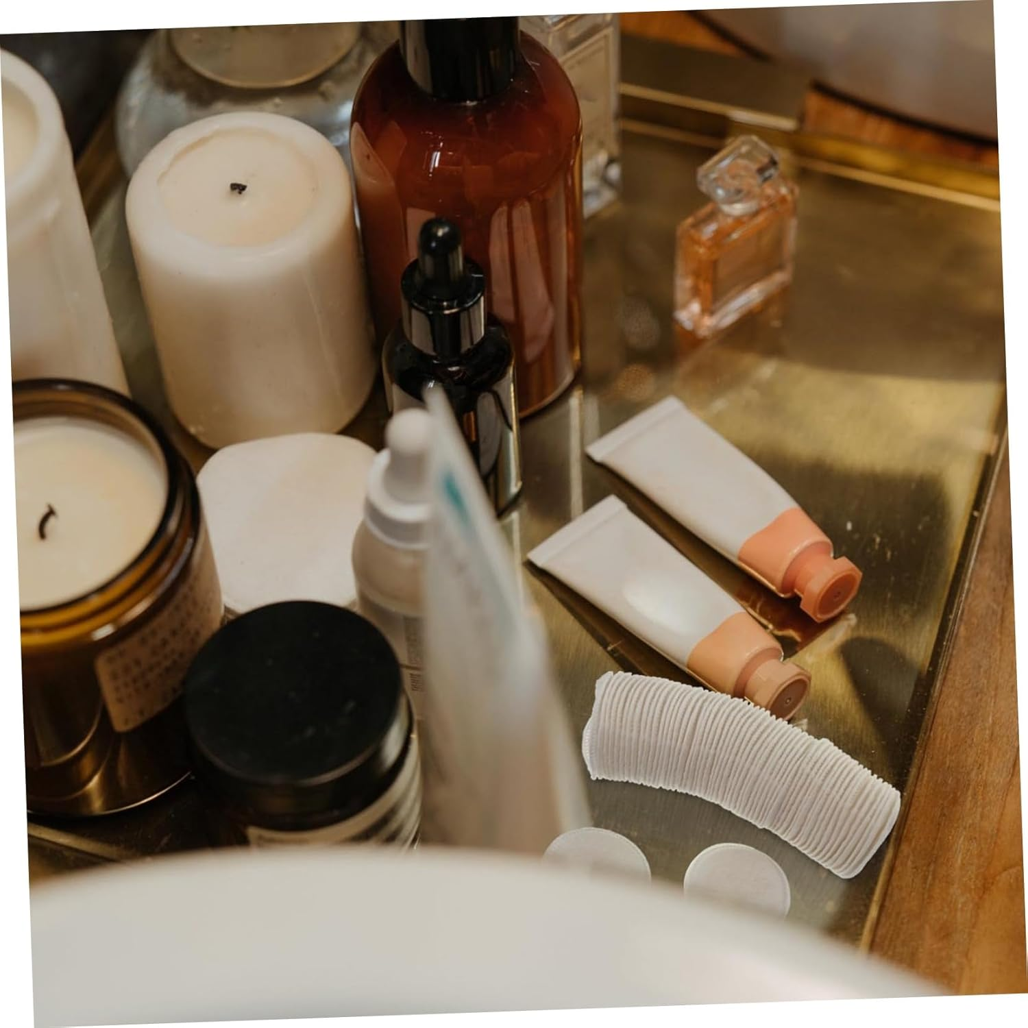 200Pcs Reusable Makeup Remover Pads Soft round Cleansing Cushions for Sensitive Skin for Eye Makeup More White Cotton Pads Opp Bag image number 2