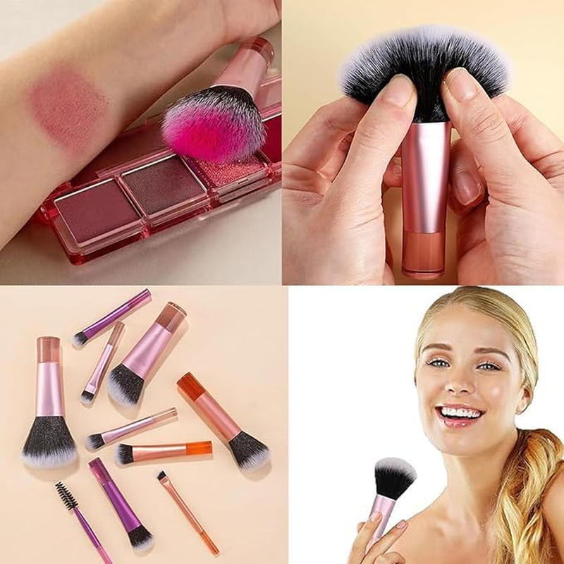 Travel Makeup Brush Set, 10 Pieces Travel Makeup Brush Set Makeup Brushes with Pouch,Mini Portable Makeup Brushes with Pouch for Women and Girls image number 3