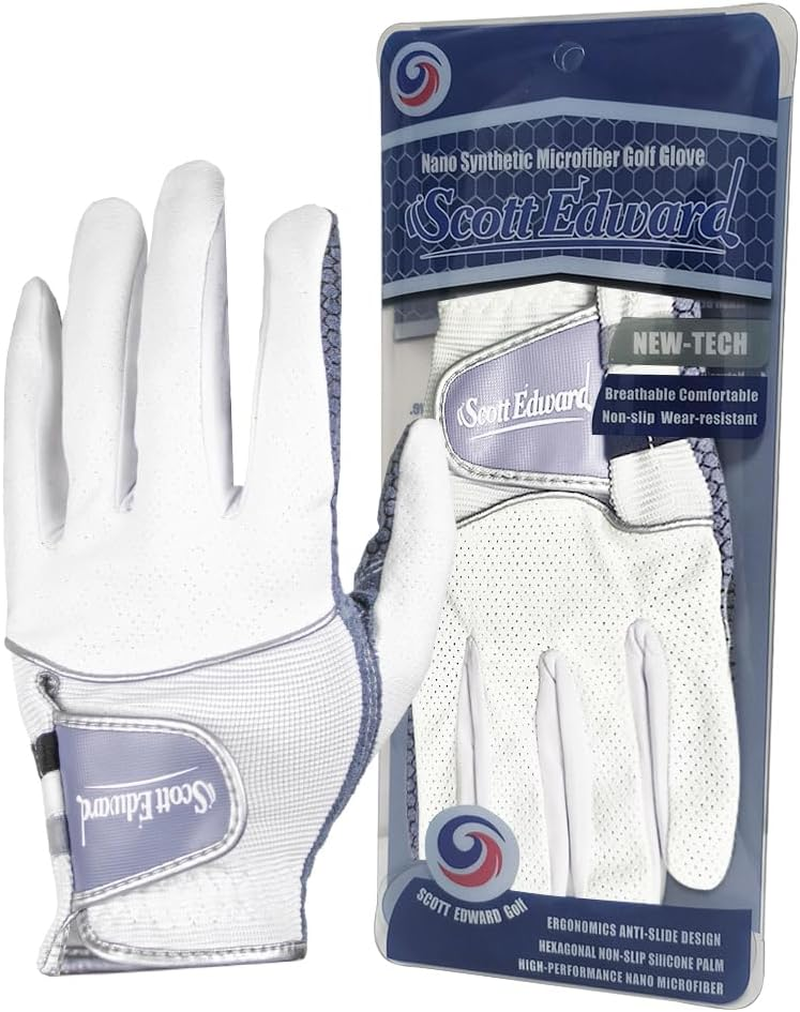 Scott Edward Mens Golf Glove, No-Slip, Breathable, Soft, Washable, Worn on Left Hand, Dark Blue Palm image number 5
