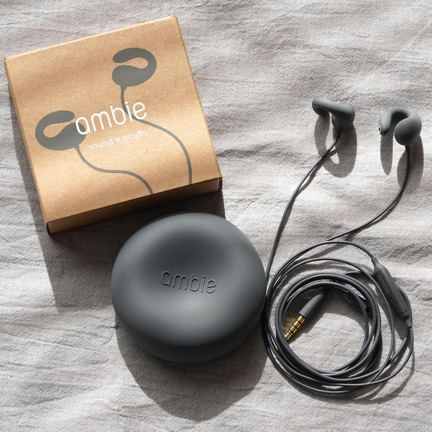 Ambie Sound Earcuffs - Open Ear Earbuds Wired Ear Clip 3.5Mm Headphones with Built-In Microphone & Easy Volume Control | Clip-On Ear Cuff Style Headset | Lightweight Silicone, Black image number 6