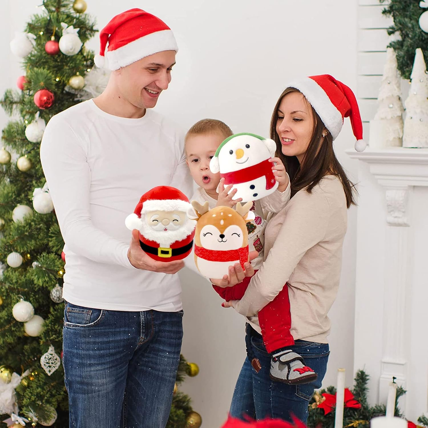 POPOYU Moose Cuddly Toy, Kawaii Plush Stuffed Toy, 8 Inch Christmas Plush Toy, Santa Claus Stuffed Toy for Children image number 6