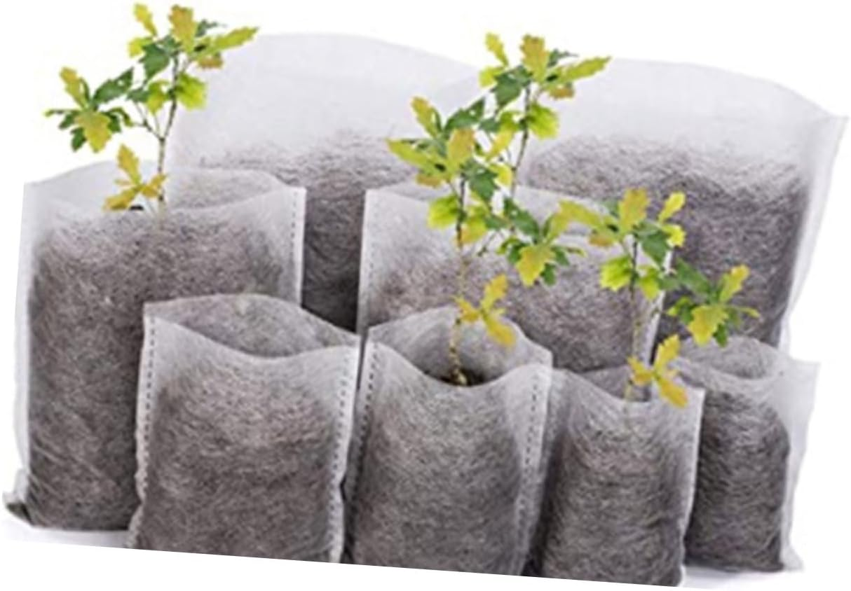 CAXUSD 100Pcs Nursery Bags Plant Grow Bags Flower Planter Pouches Non-Woven Fabrics for Gardening image number 1