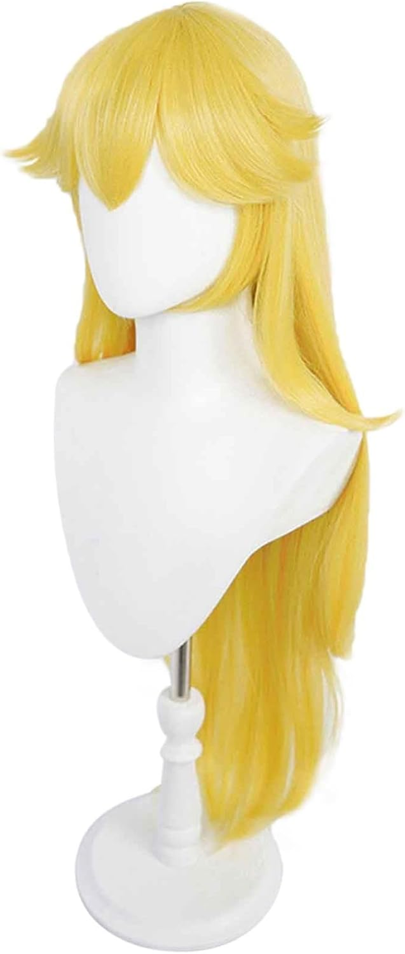 Animacoser Princess Peach Wig Costume Set with Crown, Earrings and Gloves - Wavy Classic Fiber Female, Orange image number 5