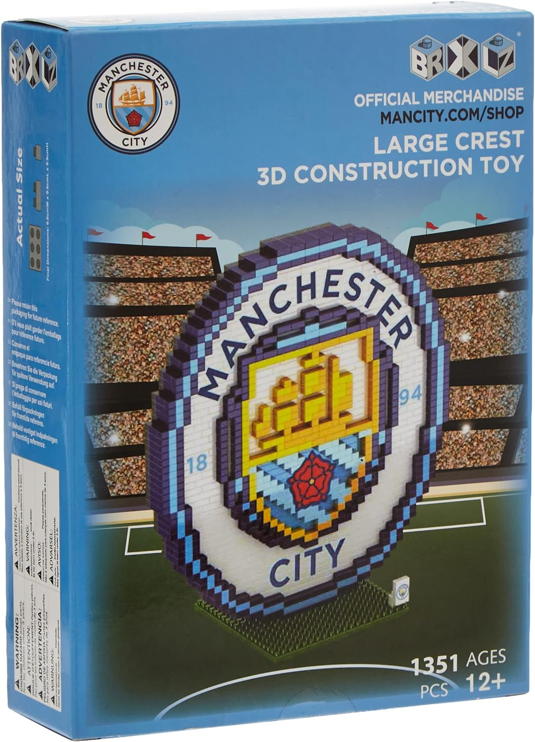 FOCO Manchester City F.C. 3D BRXLZ Crest Building Set image number 1
