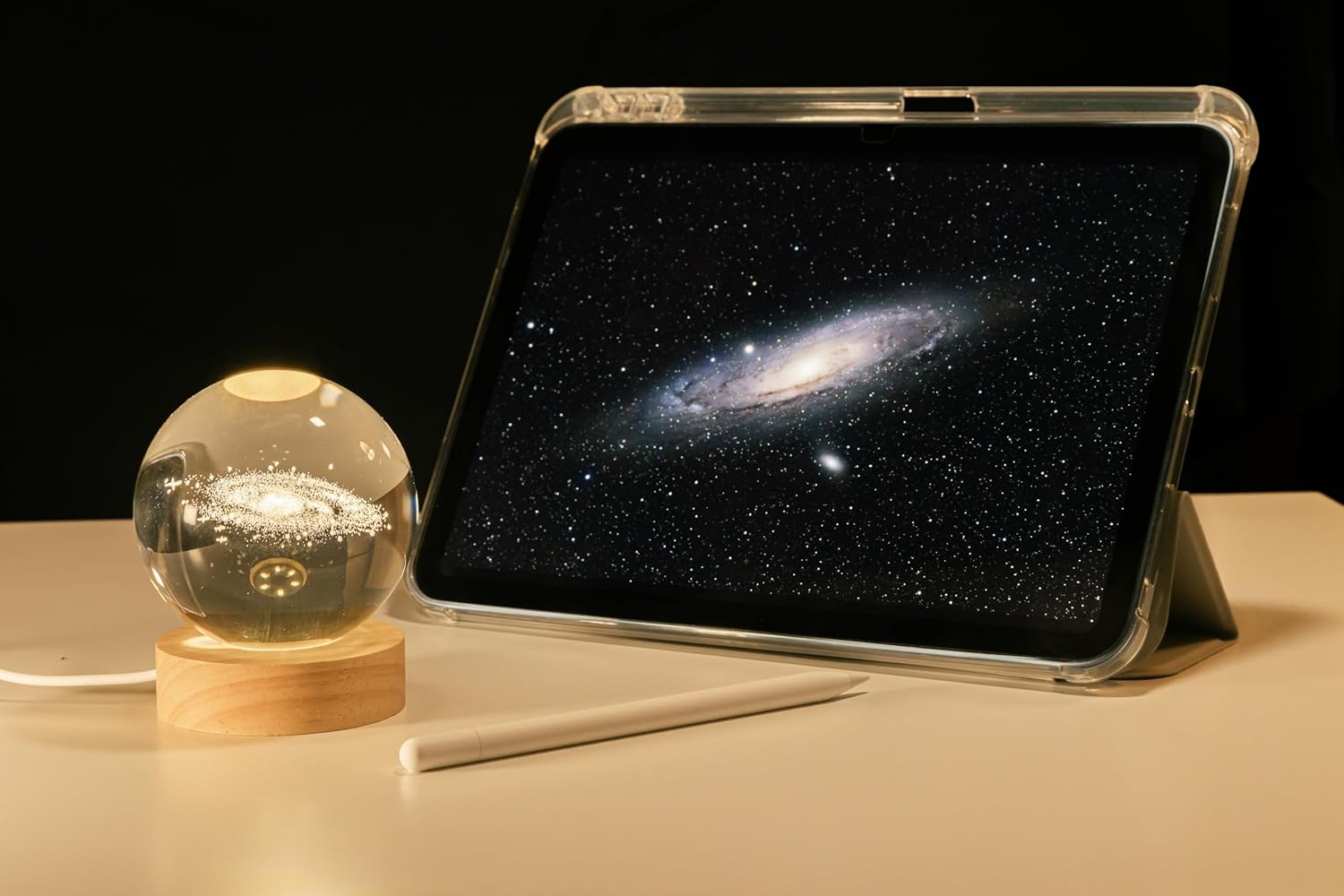 PENTBURG Crystal Ball Lamp, Luminous Solar System/Galaxy Crystal Table Light Home D&eacute;cor, LED Night Light, USB Table Lamp for Living, Study and Bedroom, Creative Bright D&eacute;cor Gift (Galaxy). - Solar System image number 5