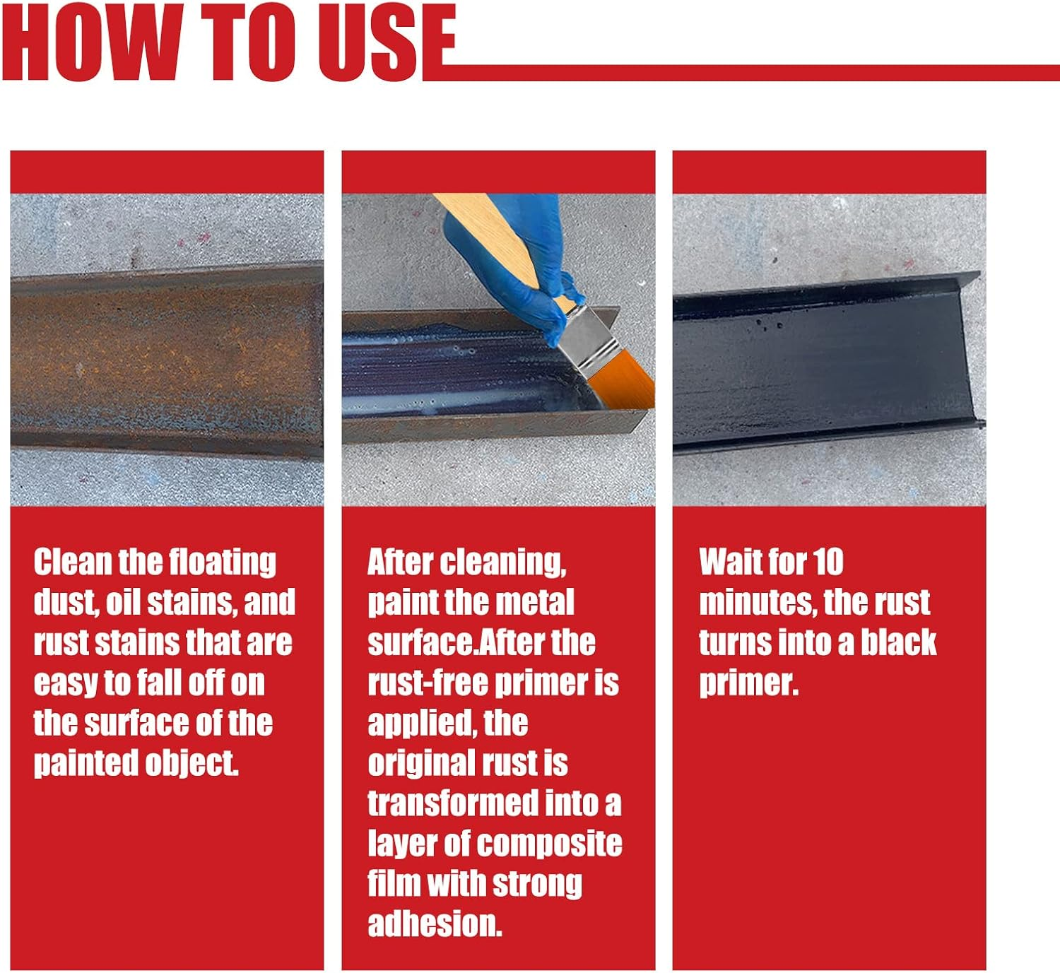 WATSKY Rust Remover Water-Based Primer Metal Renovation Anti-Rust Bolt Rust Remover Primer Rust Conversion Agent 100G with Brush Set image number 6