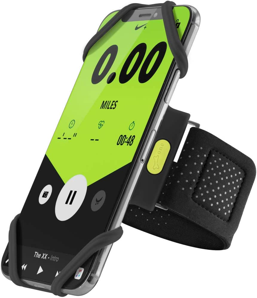 Bone Run Tie Running Armband Phone Holder, Sports Cell Phone Arm Band 4-6.5 Inches for Iphone 11 Pro Max XS XR X 8 7 plus Samsung Galaxy S10 S9 S8 Note 10 9 Smartphone (Black / 9.8-14") image number 5