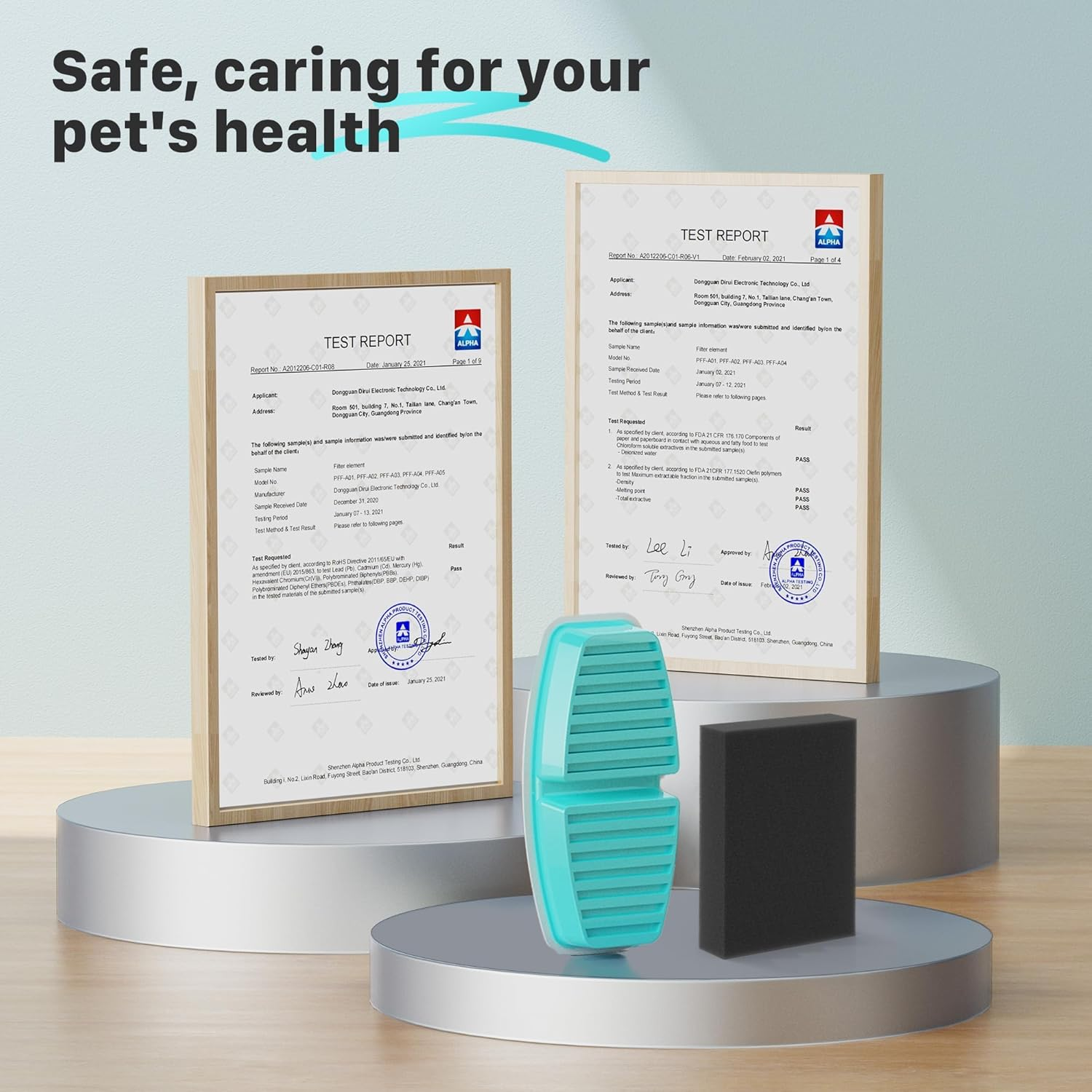 FOFNON 12 Filters for Cat Fountains, 6 Pieces Filters + 6 Pieces Foam Filters for Cat Drinking Fountain, Triple Filtering, Suitable for B0CQXCHCMM & B0CQXCHQJV