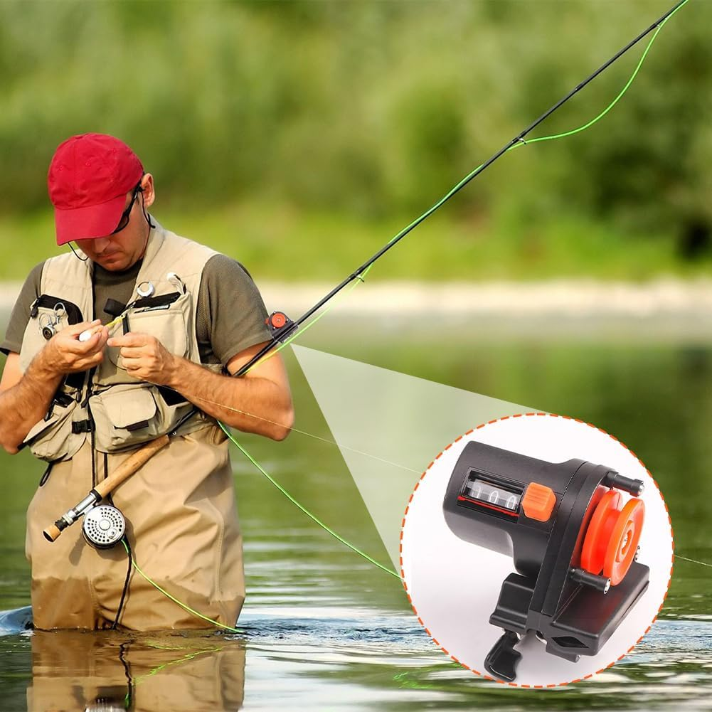 Fishing Line Counter, Fishing Line Winder Portable Spooler Machine Fishing Tool Accurate Manual Fishing Gear Accessories Display Length Gauge 0-999M image number 5