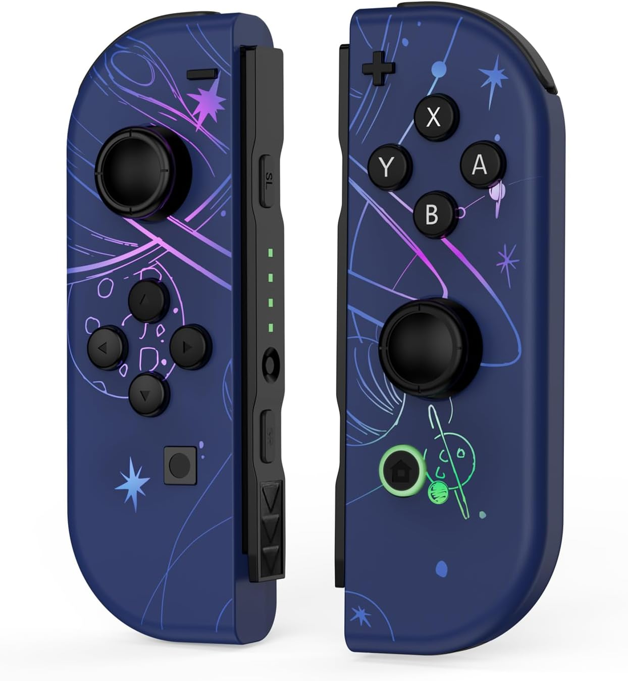 Lungdongquest Wireless Controller Compatible with Switch Oled/Lite, Joypad Replacement for NS Console, Switch Controller with 7 Colors RGB Light Effect（Blue1) image number 1