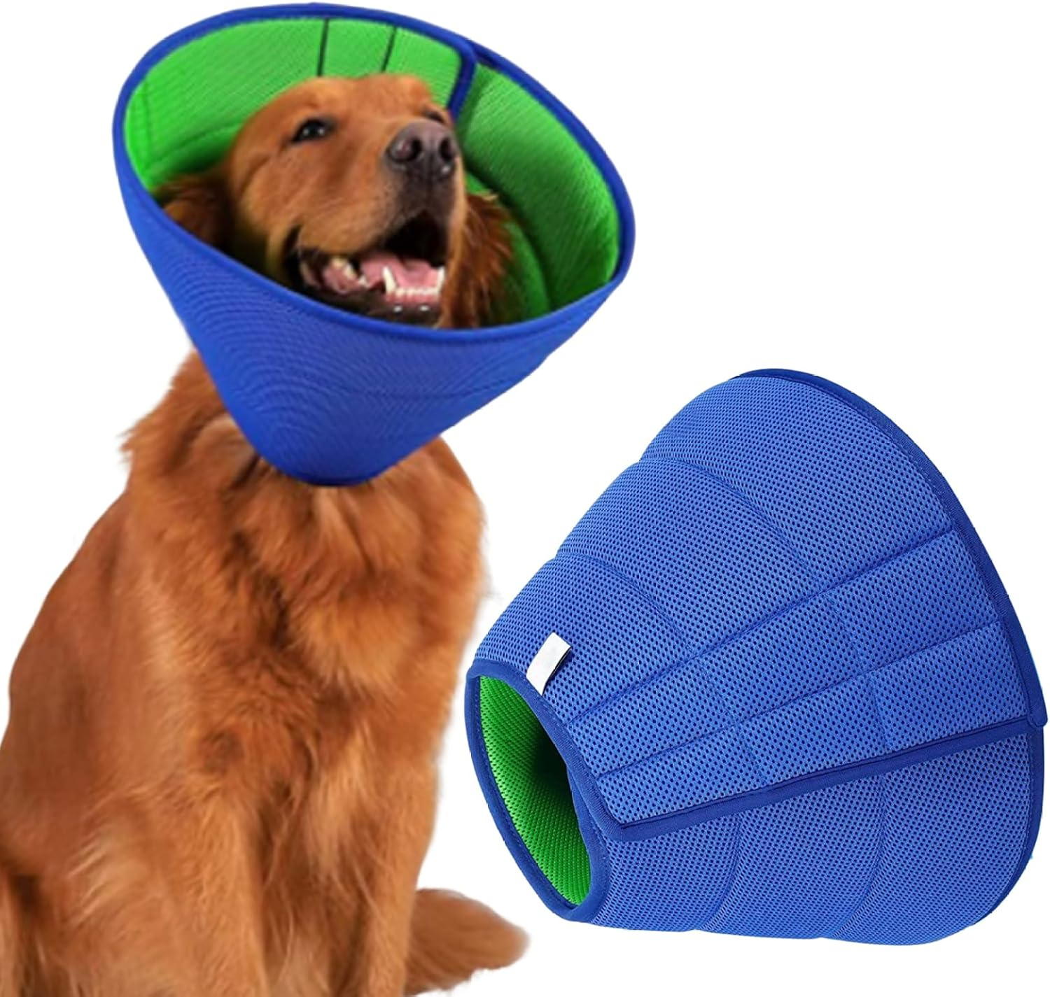 Dog Cone Collar for after Surgery XL Anti-Bite Soft Dog Cone Recovery Collars with Adjustable Strap Breathable Mesh Elizabethan Collar for Dogs Cats image number 3