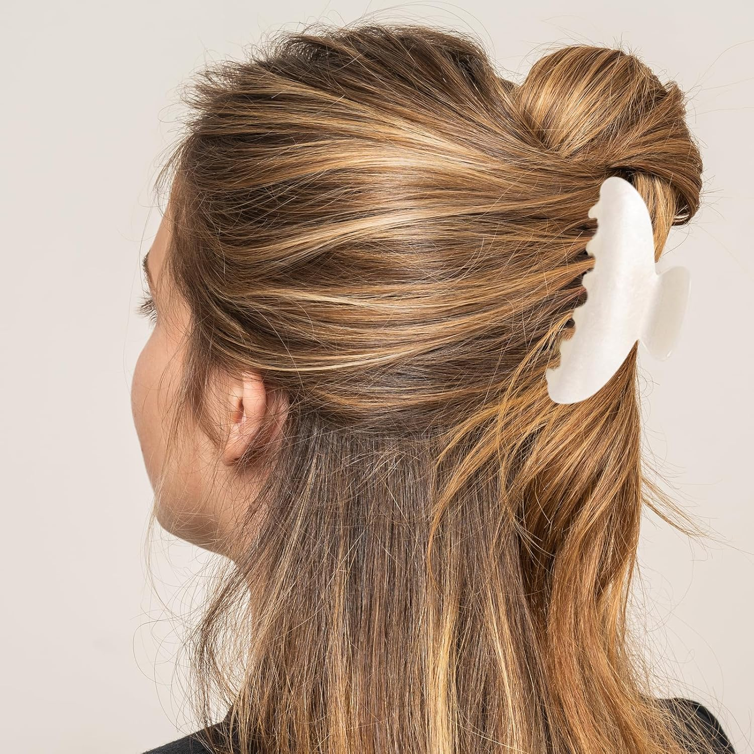 Hair Clips Large Set (Pack of 4) - Hair Clips for Thick Hair, Large Acrylic Claw Clips, Hair Barrettes (Glitter: White/Purple/Pink/Green) image number 3