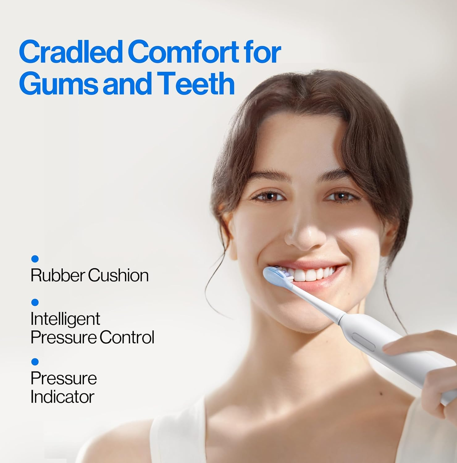 Usmile Y10 Pro Smart Electric Toothbrush, Sonic Electric Toothbrush for Adults, Rechargeable Travel Powered Toothbrush with Pressure Control, 6-Month Battery Life