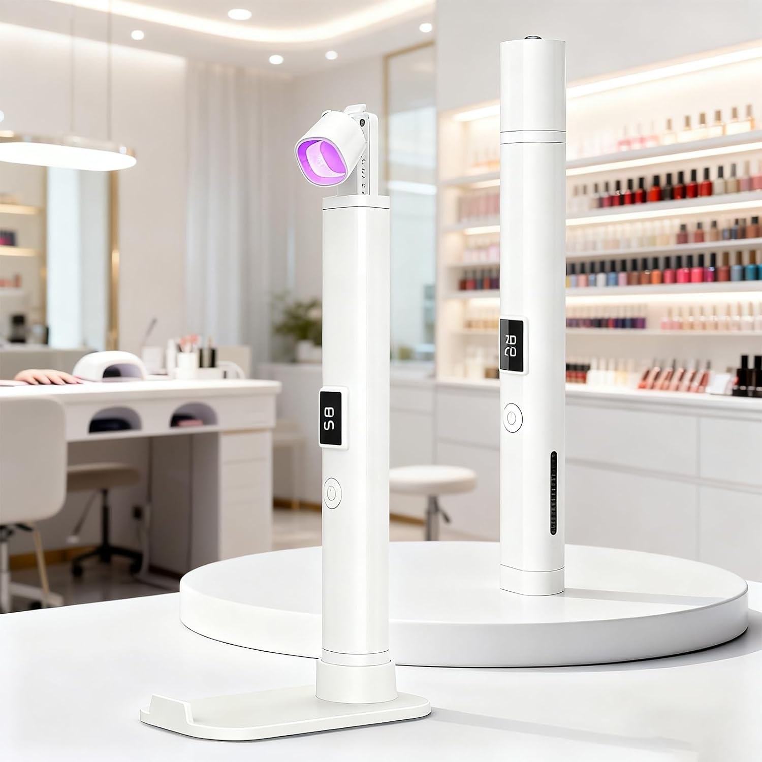 Stand Type One-Line Led Nail Lamp, Retractable Portable Nail Light,Flash Cure Nail Lamp, with Two Timing Settings Used for Rapid Drying of All Adhesives image number 4