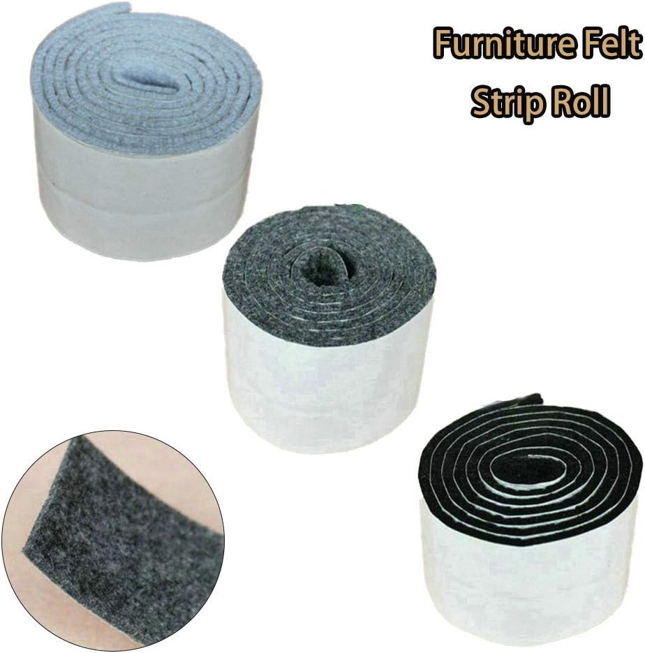 Tophomer 1M X 10Cm X 3Mm Felt Furniture Pads, Black, Rectangular, Felt Material, Self-Adhesive, for Sofa, Chair, Desk, Wood, Tile, Vinyl image number 3
