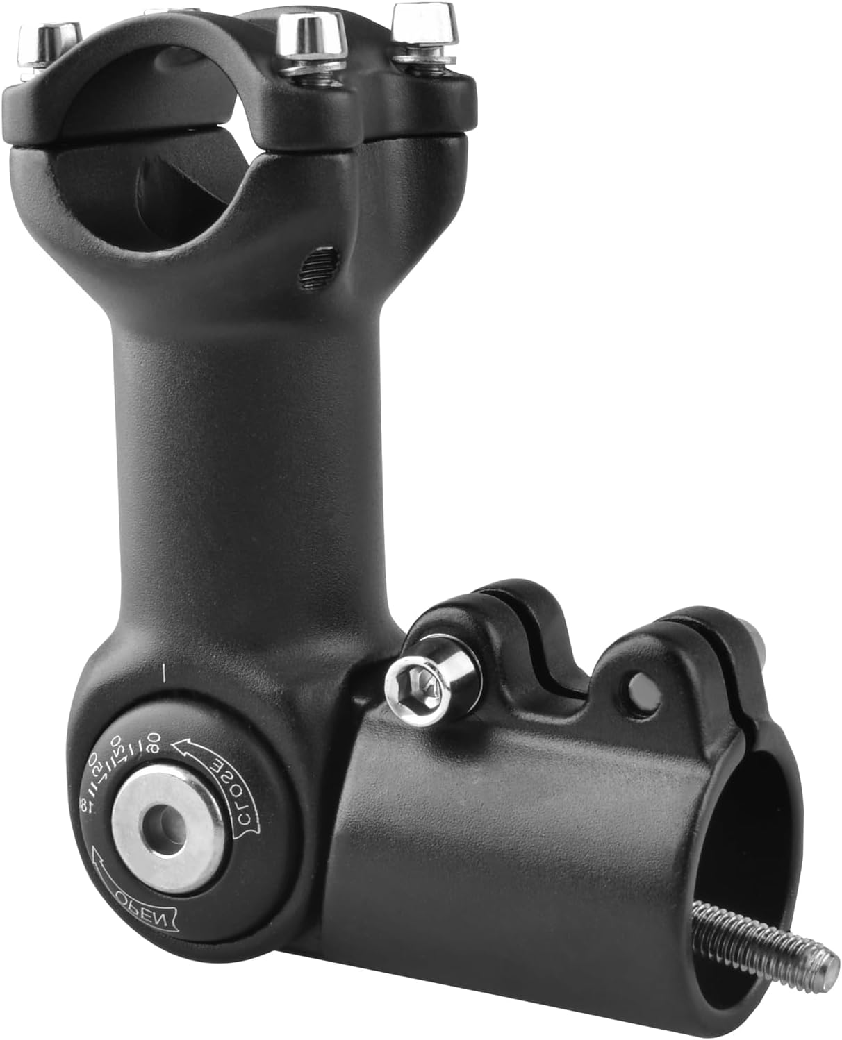 Azarxis Bike Stem Adjustable 0-90 Degree 25.4 31.8Mm Bicycle Handlebar Stem 60 80 93 100Mm for Mountain Bike Road Bike BMX MTB