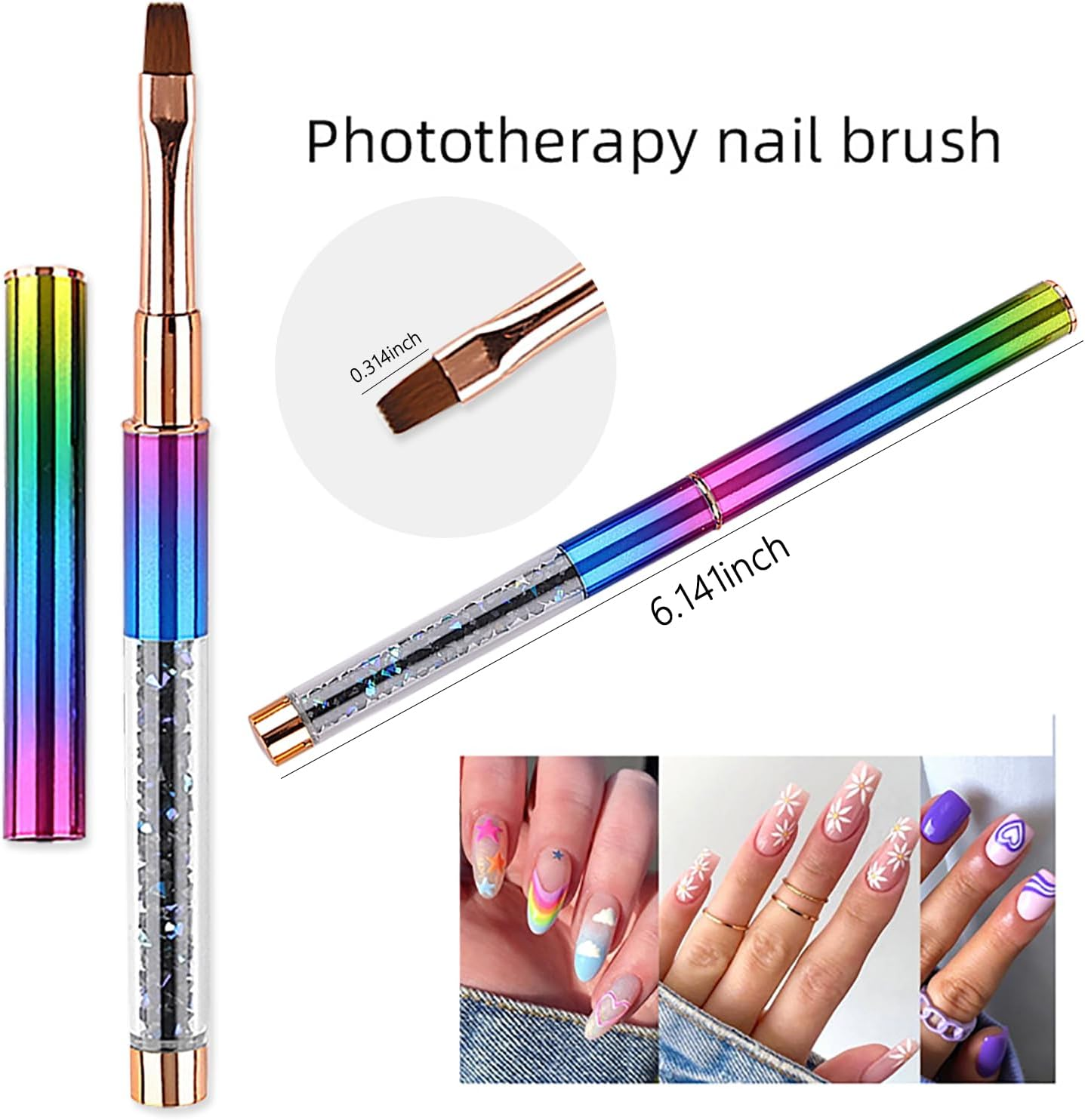 SILPECWEE 1Pc Acrylic Nail Art Brush Screw Thread Design Handle UV Gel Builder Poly Extension Gel Pen Manicure DIY Accessories image number 3