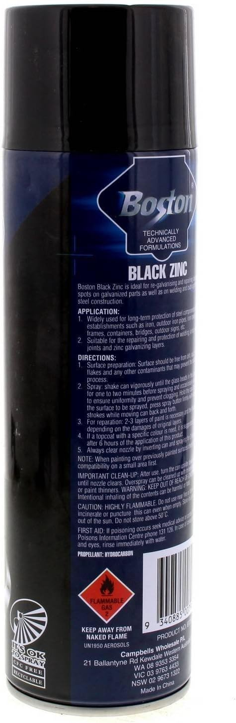 Boston Spray Paint 400 Gram Black Zinc image number 4