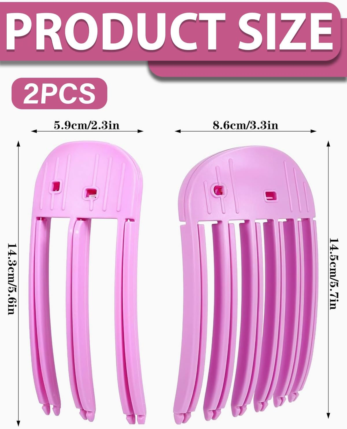 TPZORJX Pack of 2 Volume Clips Hair for Fluffy Fringe, Volume Clip for Hairline, Hair Clip No Imprint Hair Root Lifting Clips for Men and Women, Pink image number 1