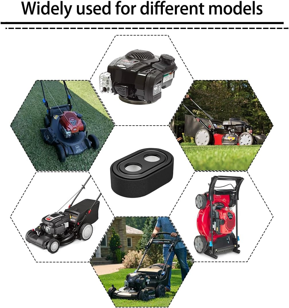 4Pack Air Filter Compatible with Briggs & Stratton 593260 798452 798339 5432 5432K, 550Ex 675Exi 725Exi Series Engines Model and More, Lawn Mower Air Filter Parts for Troy Bilt TB110 TB200 TB230