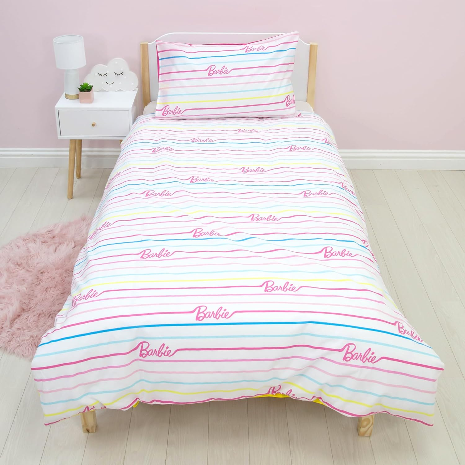 Barbie Official Single Childs Duvet Cover Set | Unboxed Design Reversible 2 Sided Dolls Bedding Including Matching Pillow Case | Pink Single Bed Set | Polycotton image number 4