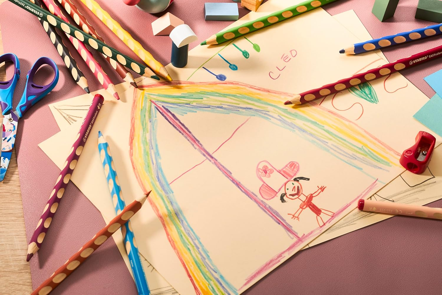 STABILO Ergonomischer Buntstift F&uuml;r Rechtsh&auml;nder - Easycolors - 12Er Pack Mit Spitzer - Mit 12 Verschiedenen Farben image number 5