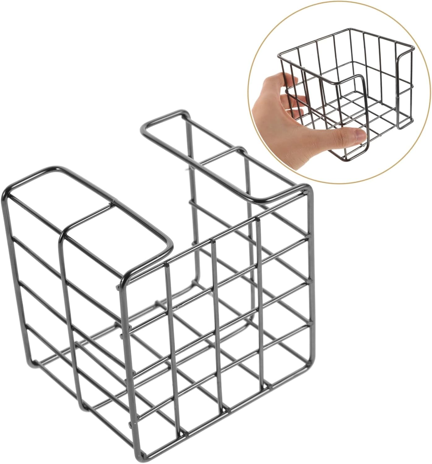 Tofficu Note Box Sticky Tabs Metal Mesh Memo Pad Holder Desk Organizer Tea Bag Holder Office Accessory image number 1