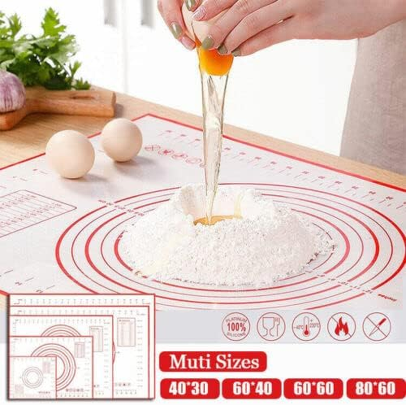 Non-Stick Silicone Baking Mat Rolling Cake Dough Scale Pastry Clay Fondant Sheet - Flexible Silicone Baking Mat with Measurements