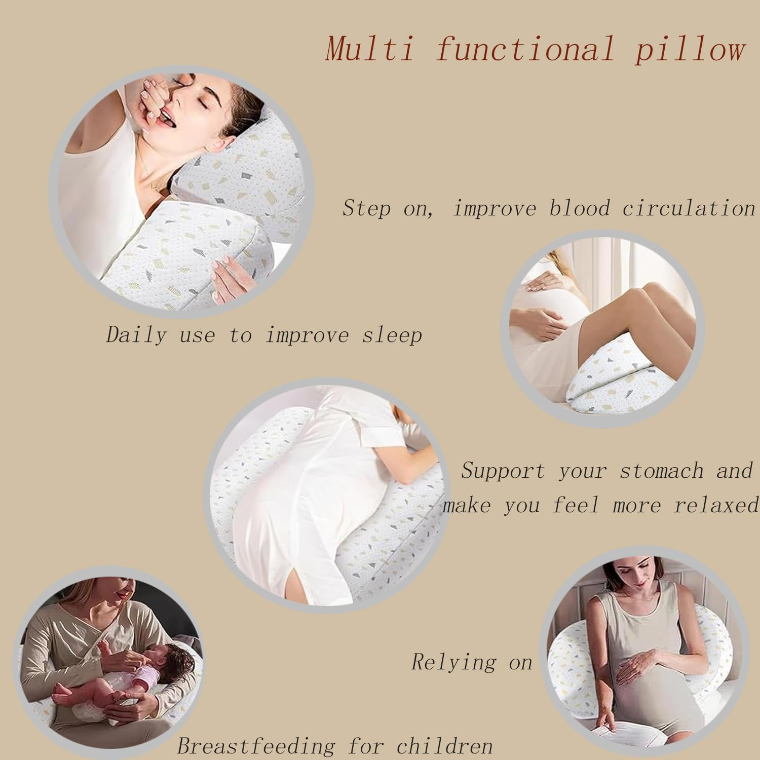 Pregnancy Pillows for Sleeping, Maternity Pillow for Pregnant Women, Soft Pregnancy Body Pillow Support with Detachable and Adjustable Pillow Cover for Belly, HIPS, Back, Legs image number 4