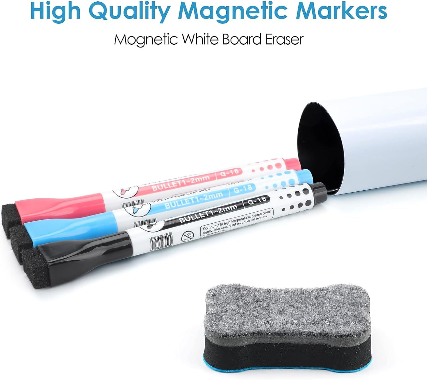 Maxgear Small Magnetic Dry Erase Board Sheet for Refrigerator, Fridge Whiteboard for Kitchen, 12" X 8" White Board Organizer and Planner with Stain Resistant Technology, Include 1 Eraser, 3 Markers image number 1