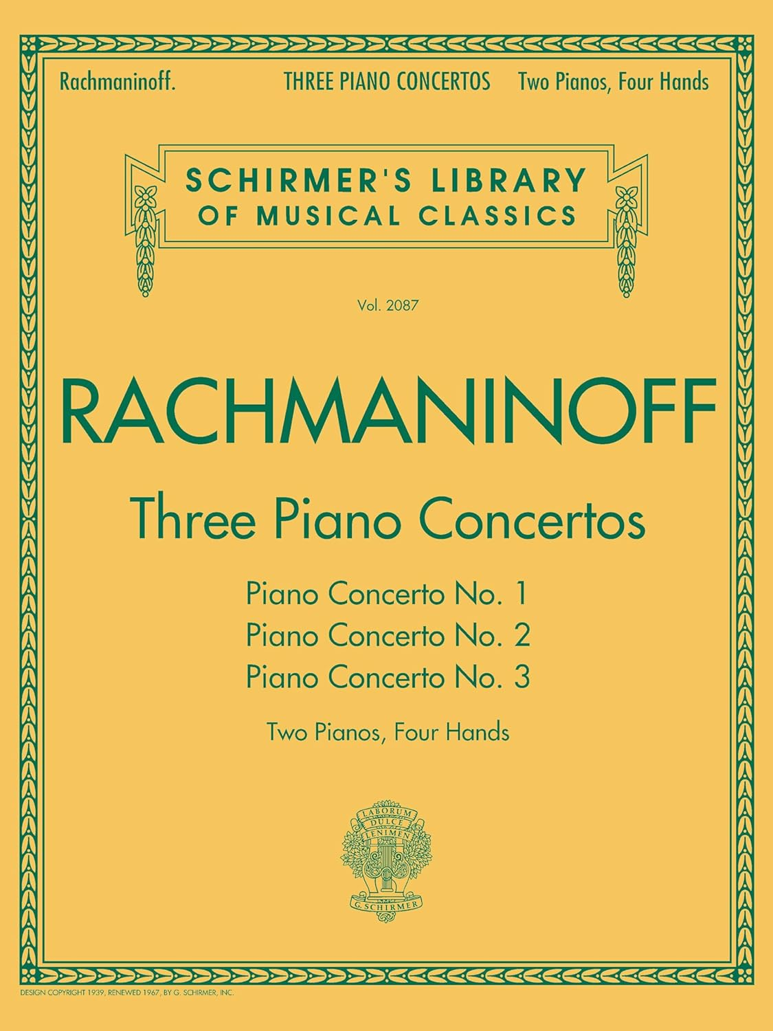 Three Piano Concertos: Nos. 1, 2, and 3: Schirmer Library of Classics Volume 2087 2 Pianos, 4 Hands