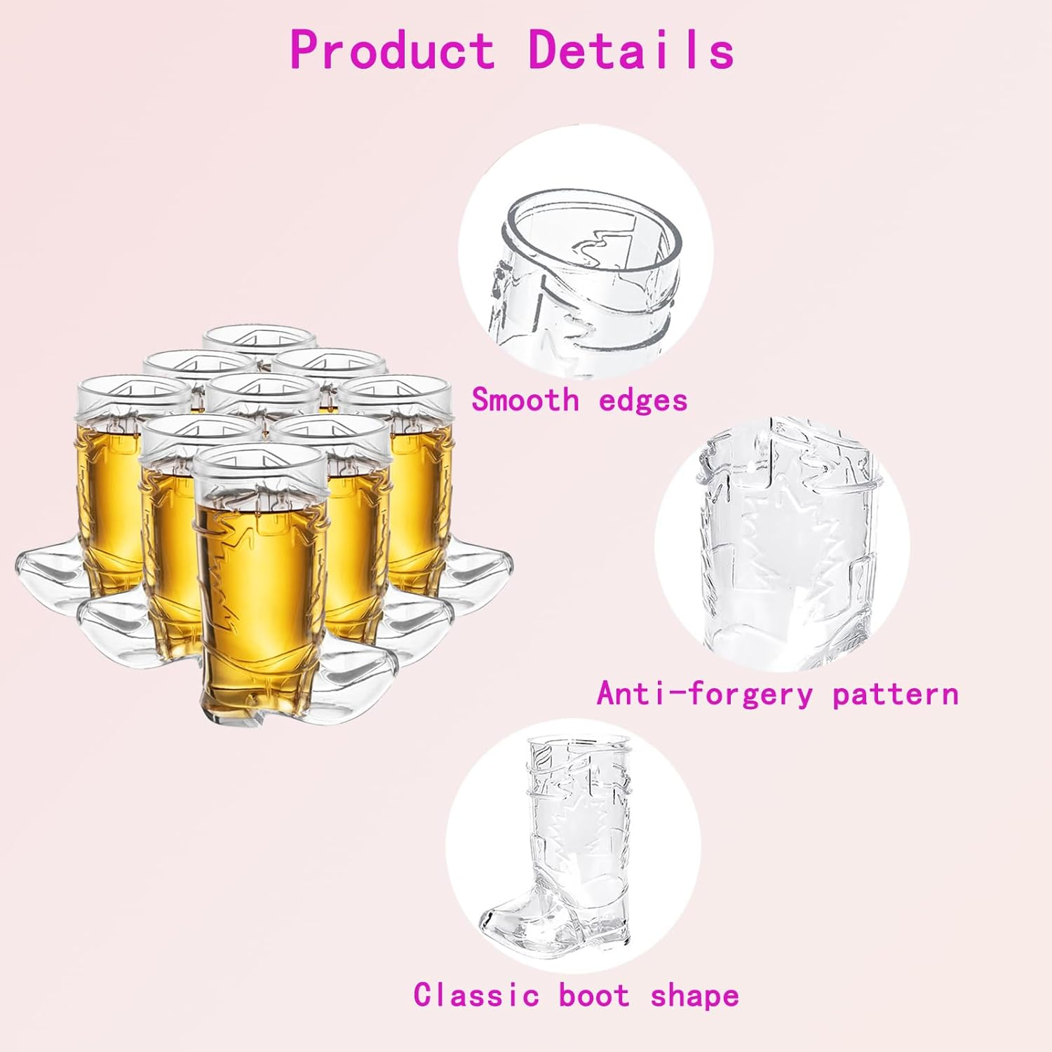 24PCS Mini Cowboy Boot Shot 1-Oz Cups for Themed Birthday Parties, Cowboy Bachelorette Decorations, and Fun Party Favors image number 3