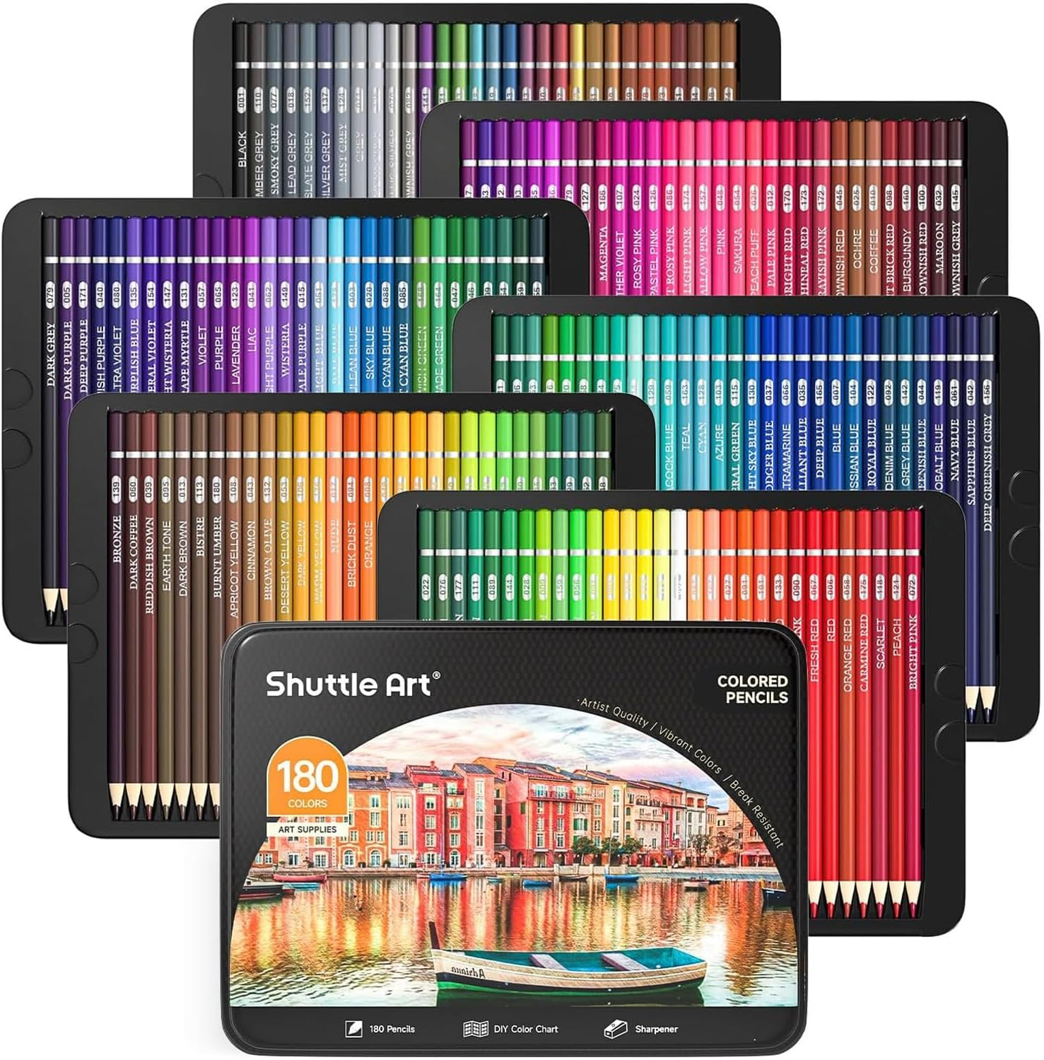 Shuttle Art 80 Colours Professional Colouring Pencils, Soft Core Coloured Pencil Set with 1 Colouring Book,1 Sketch Pad, 2 Sharpener, 1 Pencil Extender, Perfect for Artists Adult Beginners Drawing