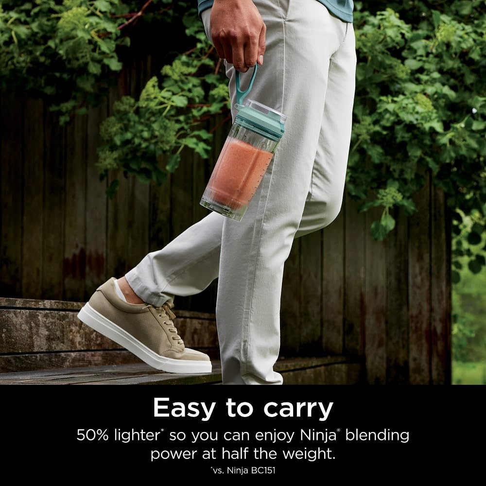 Ninja Blast Max, Portable Blender + Twist & Go, Personal Smoothie, Blend, Ice Crush, 3 Programs, Cordless, 22Oz Removable Vessel, Dishwasher Safe, Leakproof, Sea Glass, BC251MT image number 4