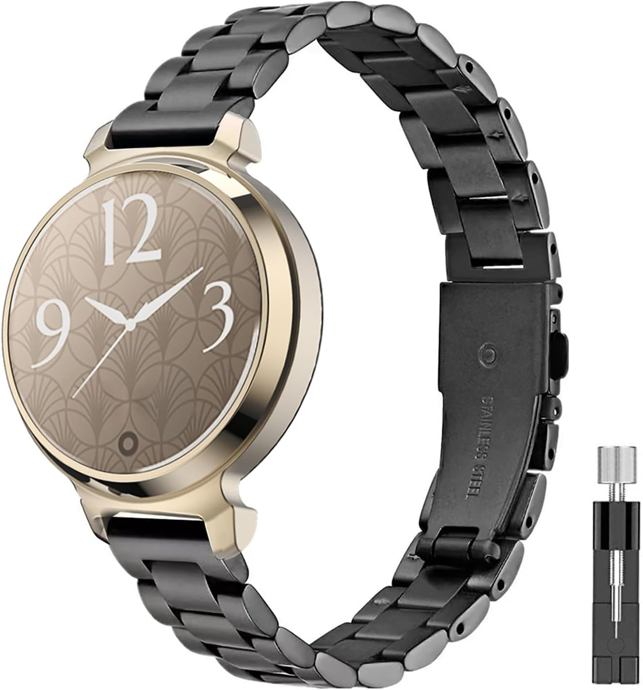 Haotop Stainless Steel Replacement Strap Compatible for Garmin Lily 2 Smartwatch