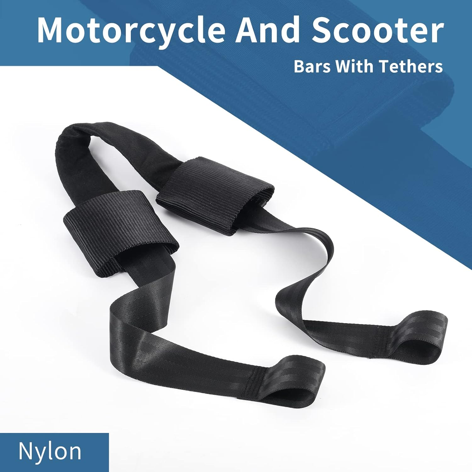 Bar Harness Motorcycle Tie down Straps, Soft Loop Tie down Straps Hauling Secure for Motorcycle Handlebar Trailer, Dirt Bike, Scooter image number 2