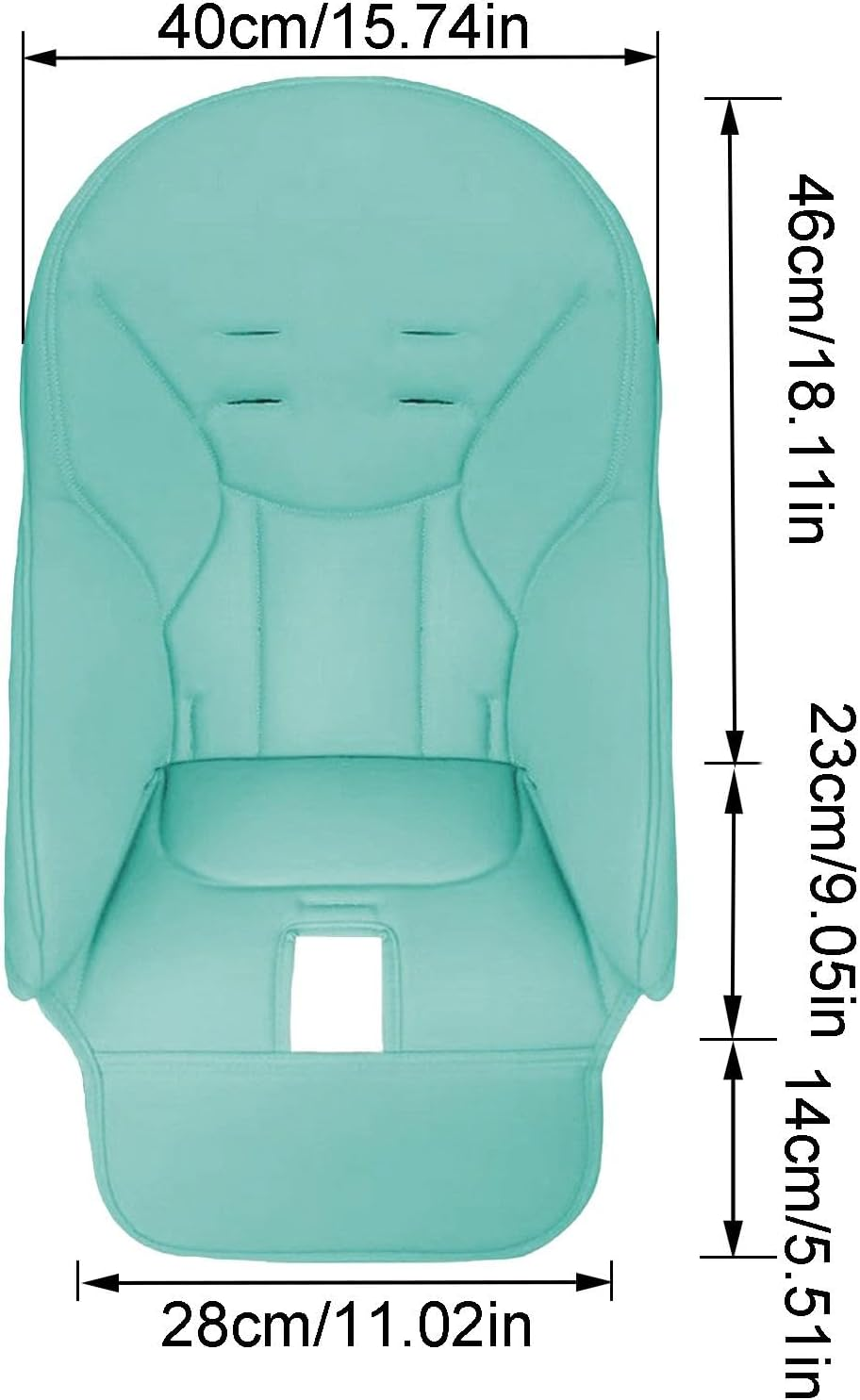 Baby High Chair Cushion,High Chair Covers, Pu Leather Cover for Baby Dining Chair,Baby High Chair Cushion Cover, Baby Dining Chair Seat Cushion Replacement for Peg-Perego, Baoneo, Kosmic Jan - Black image number 2