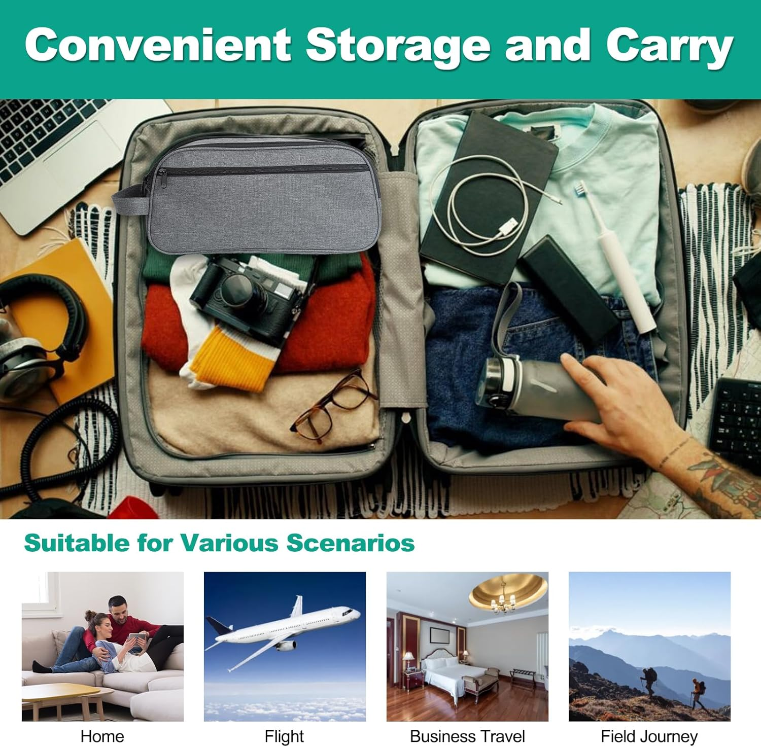 CPAP Travel Bag for Resmed Airmini Machine, Portable Storage Organizer Case Fits for CPAP Machine and Accessorie, Grey image number 4