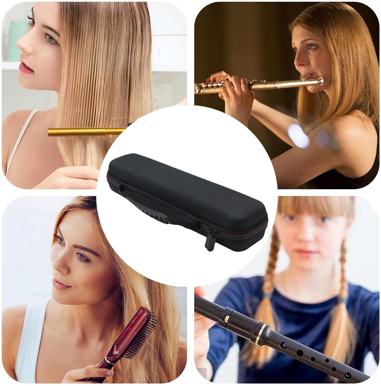 Kuehssn Flat Iron Travel Case - Portable Hair Straightener Storage Pouch - with Handle, Shock Resistant, Travel Organization for Curling Wand Straightening Iron Flute Small Vacuum Cleaner, Single image number 6