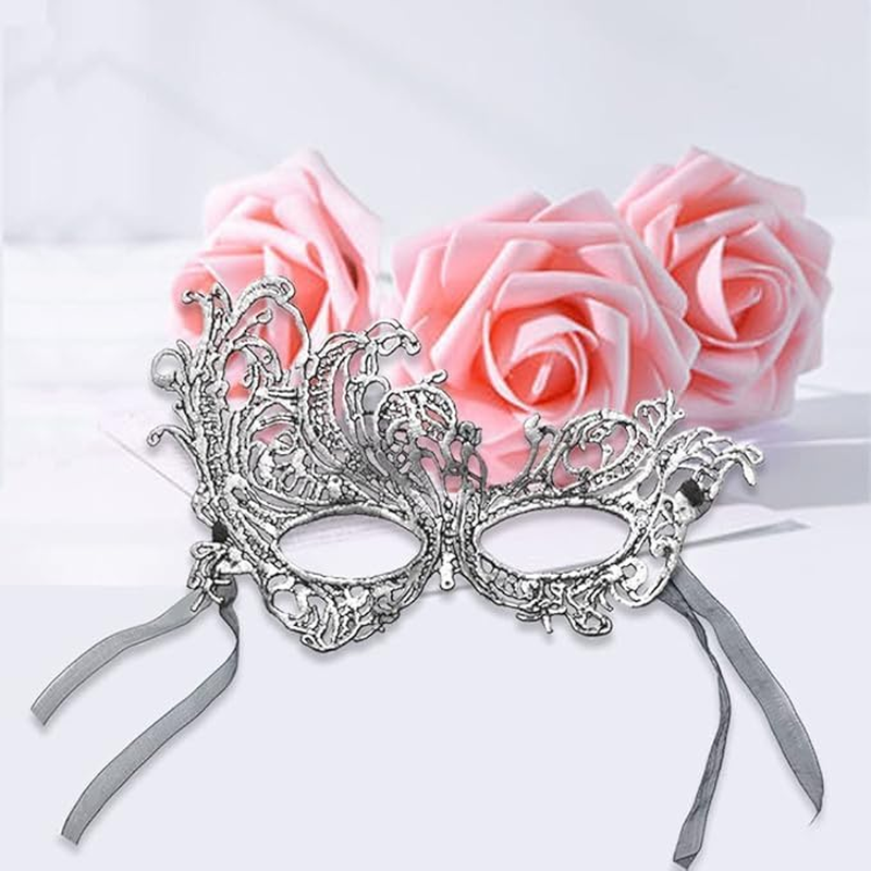4 Pcs Lace Masquerade Masks Mardi Gras Mask Men Women Venetian Masks Prom Eye Mask Set Costume Party Supplies for Carnival Mardi Gras Halloween Anniversary Festival Ball, Style 12 image number 5