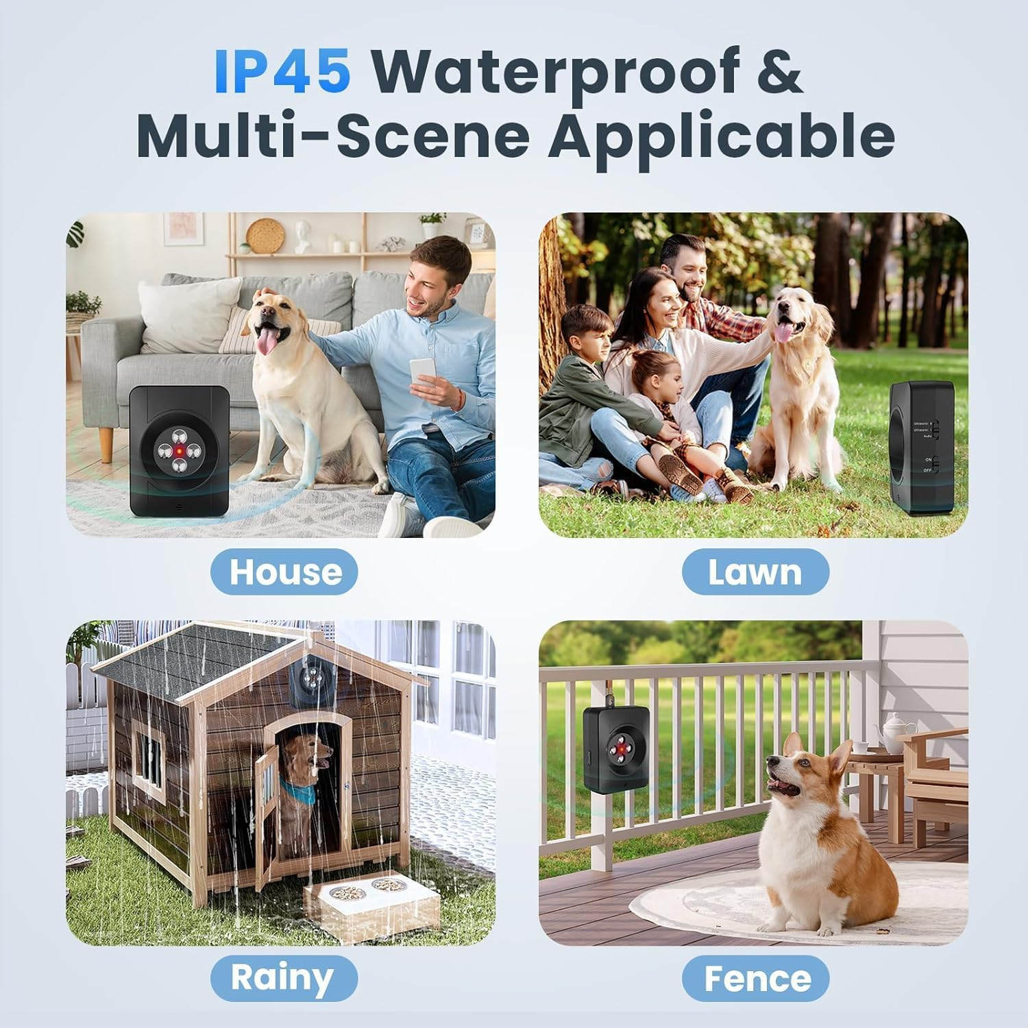 Anti Barking Device, Sonic Dog Bark Deterrent Devices with 3 Ultrasonic Levels 10KHZ-25KHZ, anti Bark Device for Dogs Work Range up to 33Ft, Dog Barking Control Devices for All Size Dogs image number 4