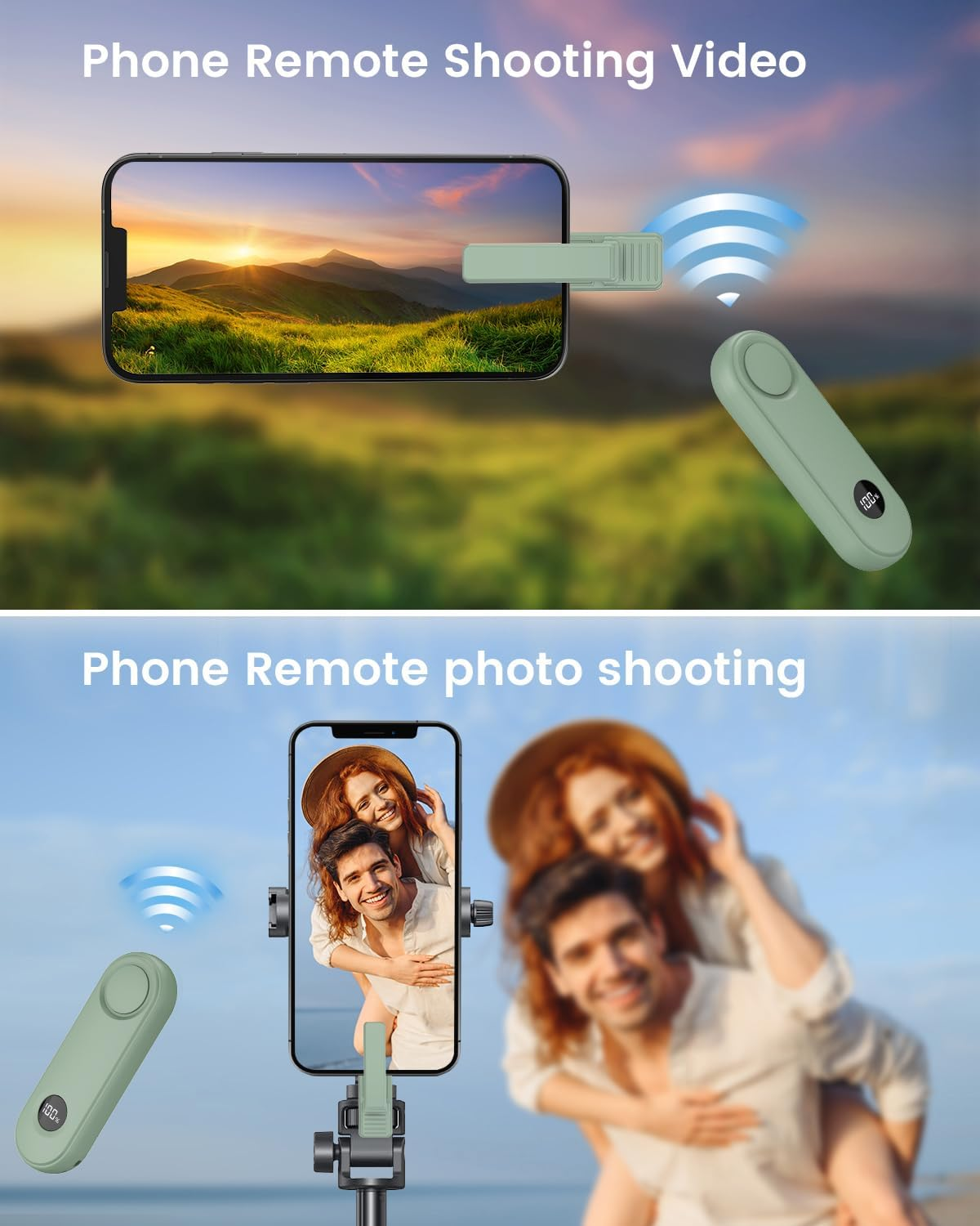 RF Remote Page Turner for Kindle, RF Remote Control Clicker, for Kindle Paperwhite Accessories Kobo E-Book Ipad Tablets Phone Reading Novels,E-Book,Green - Pink image number 4