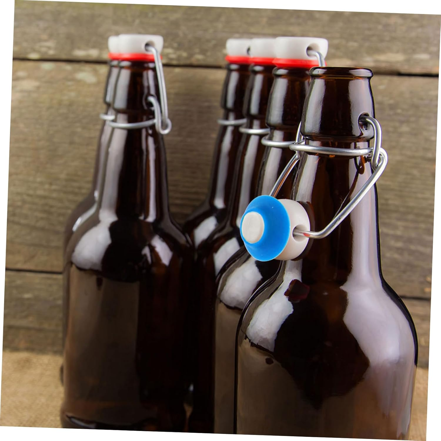 Cabilock 24Pcs Silicone Water Bottle Gasket Seal Rings Swing Flip Bottle Replacement Lid Rubber Sealing Stopper Caps for Wine and Home Brewing Kitchen Use image number 1