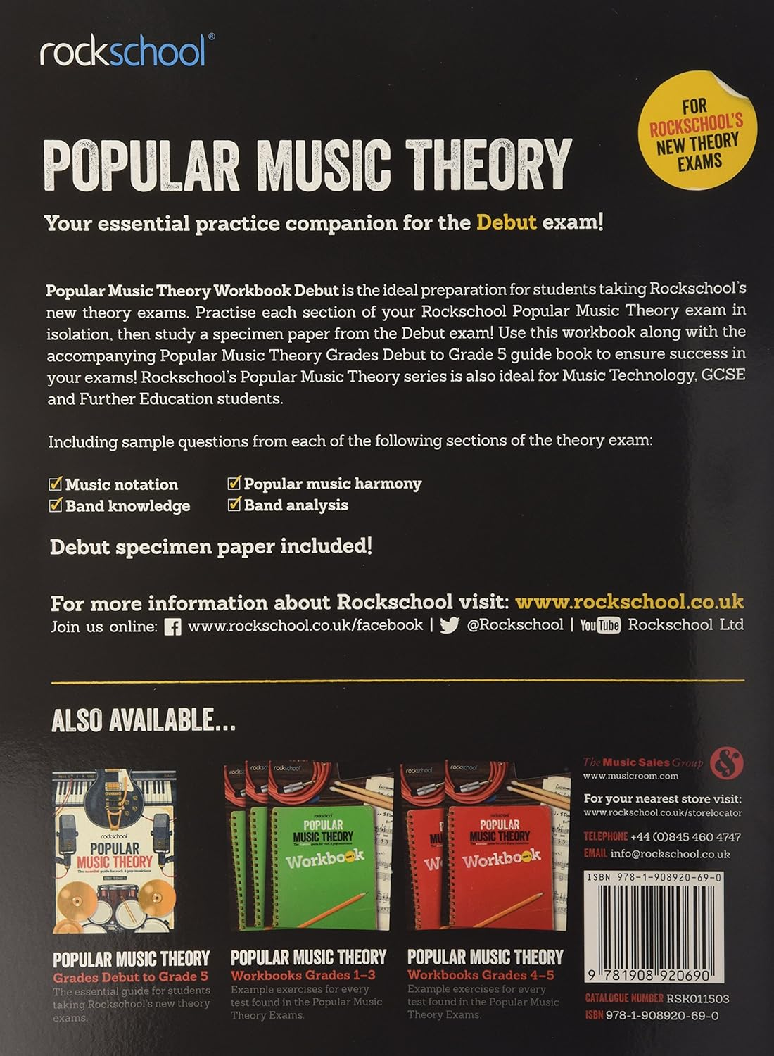Rockschool Popular Music Theory Debut Workbook: Popular Music Theory Workbook Debut image number 1