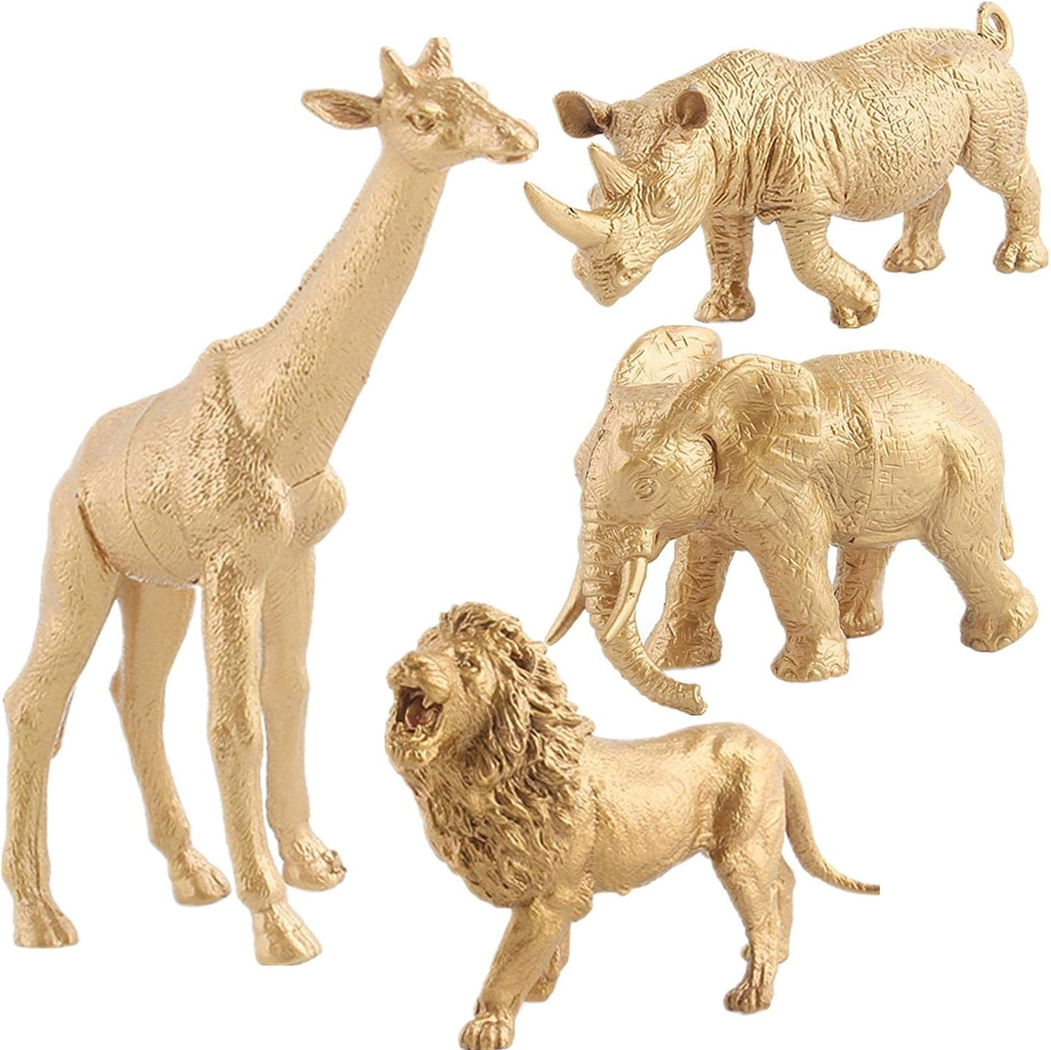 AUCOOMA Safari Animals Figures, Gold Wild Animals Figures Animals Toy for Kids, Toddlers image number 3