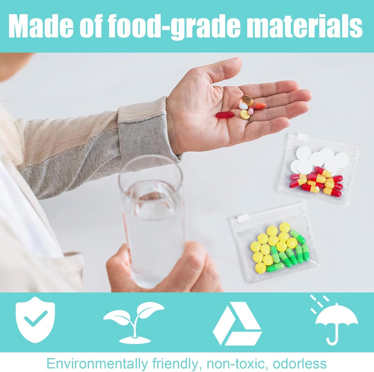 Pill Pouch Bags Small, 14 Pcs Zippered Pill Bags, Travel Medicine Organizer Storage Pouches for Pills Vitamins, Supplements, Medications, Jewelry, Crafts, Small Objects image number 2