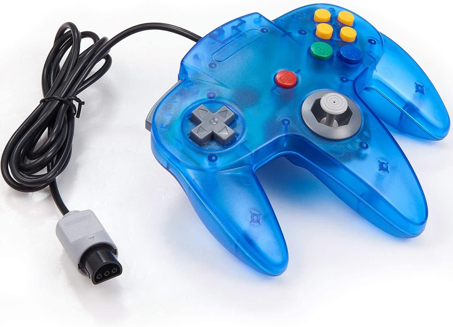 Retro N64 Wired Gaming Remote Joystick Replacement Controller for N64 System Video Games Console (&zwnj;Transparent Blue) image number 3
